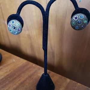 Robert Rose Rhinestone Clip Earrings
